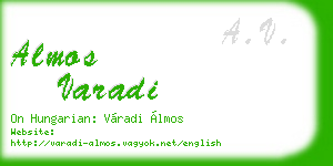 almos varadi business card